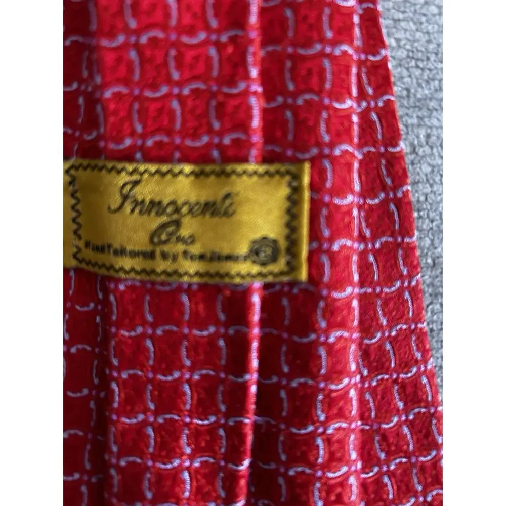 Innocenti by Tom James Silk Tie Red Blue Tall Men